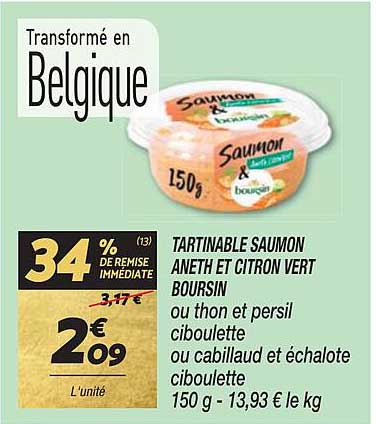 Tartinable Saumon Aneth Et Citron Vert Boursin Ou Thon Et Persil Ciboulette Ou Cabillaud Et échalote Ciboulette