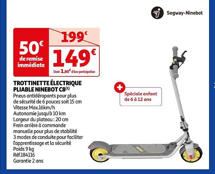 trottinette électrique pliable ninebot c8 segway-ninebot