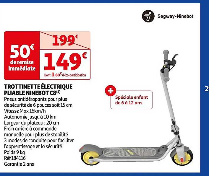 trottinette électrique pliable ninebot c8 segway-Ninebot