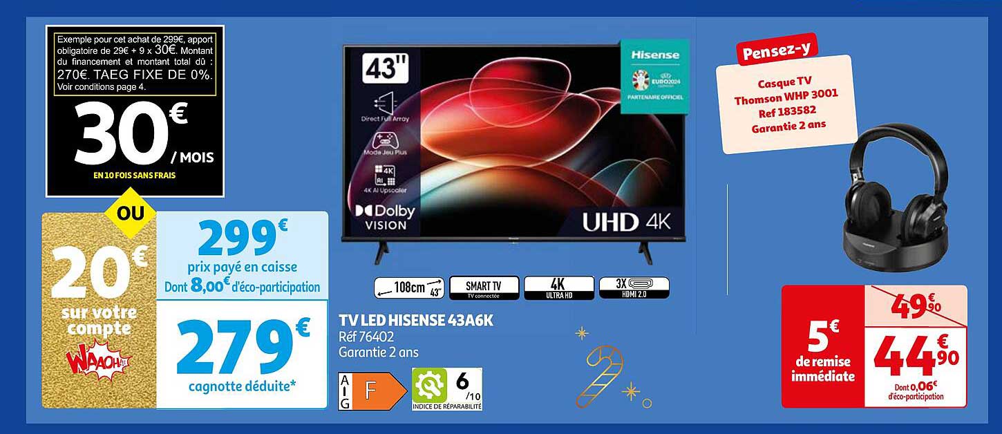 Tv Led Hisense 43a6k 108 Cm 43"