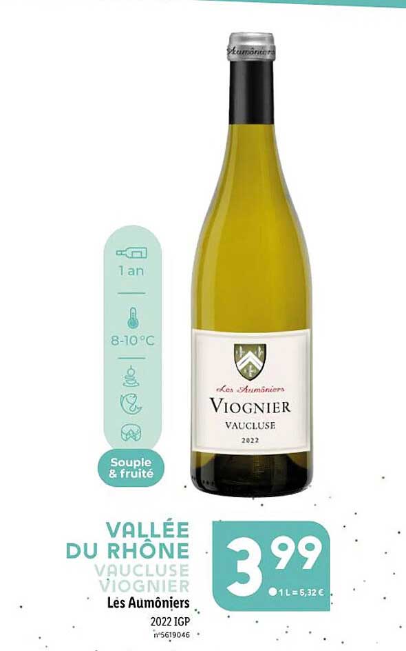 Vallée Du Rhône Vaucluse Viognier Les Aumôniers