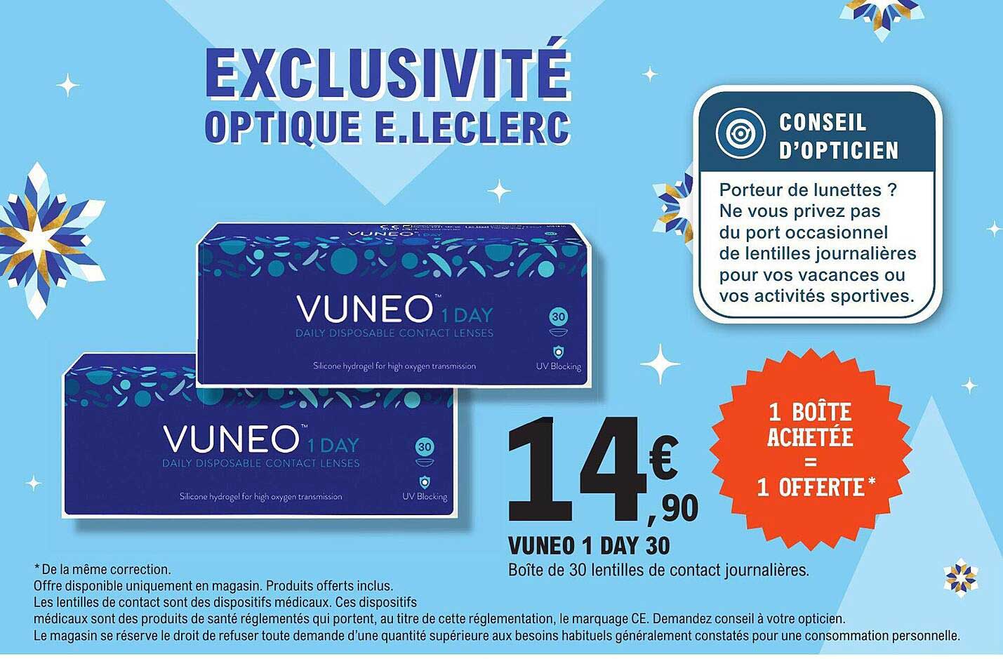 vuneo boite de 30 lentilles de contact journalières