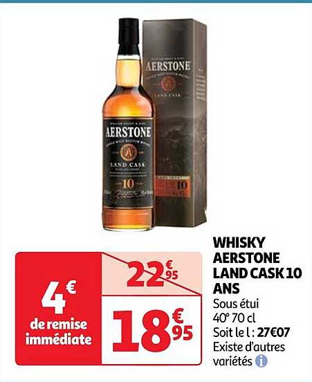 whisky aerstone land cask 10 ans