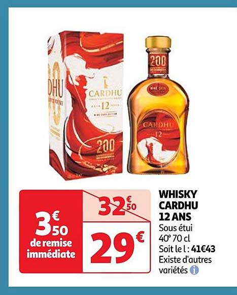 whisky cardhu 12 ans