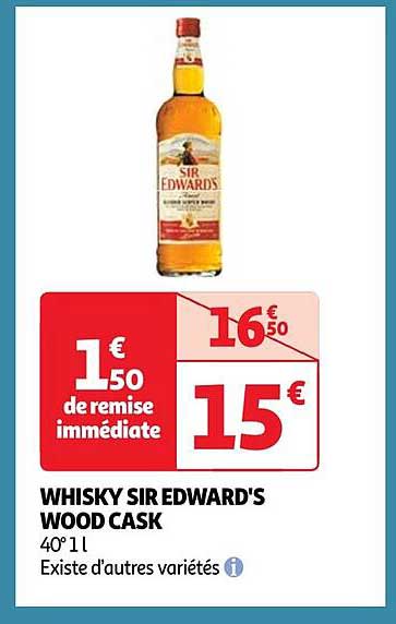 whisky sir edward's wood cask