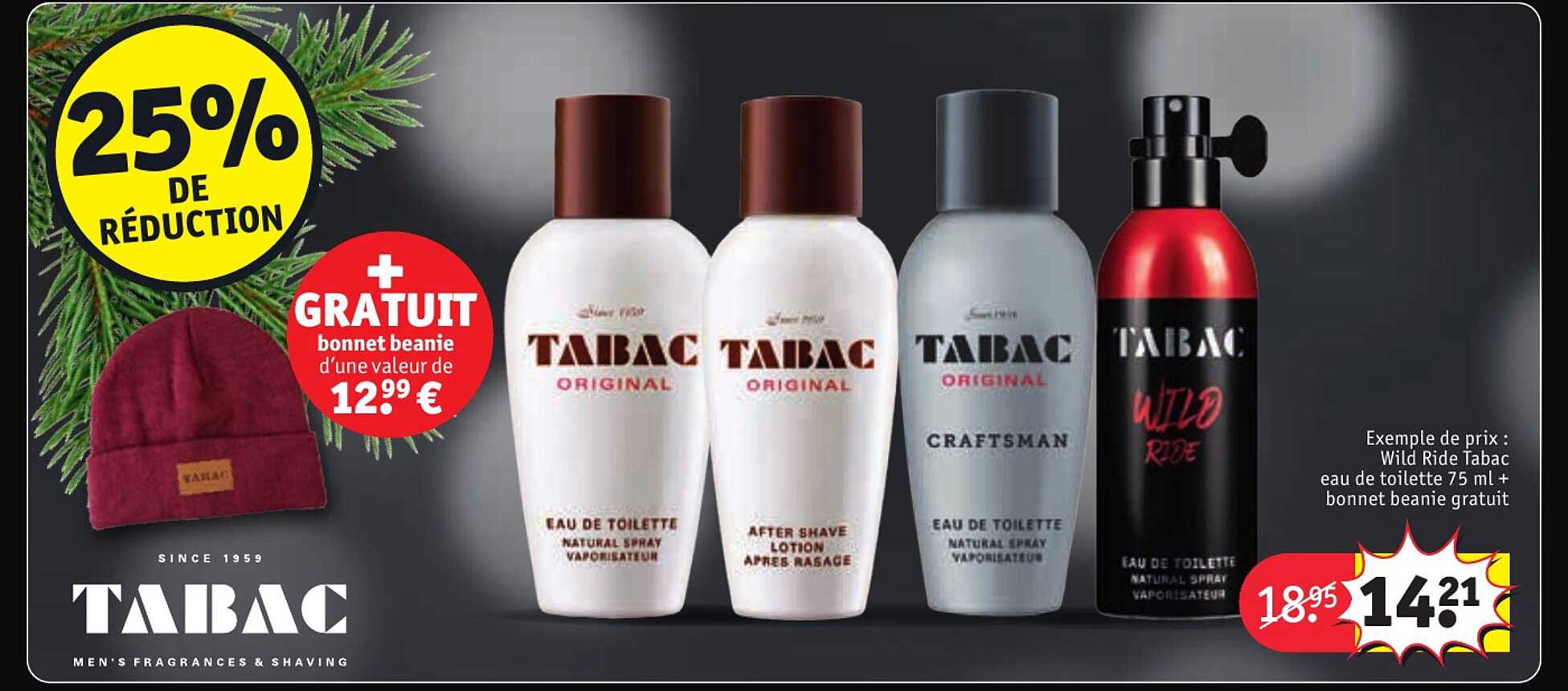 wild ride tabac eau de toilette 75 cm + bonnet beanie gratuit