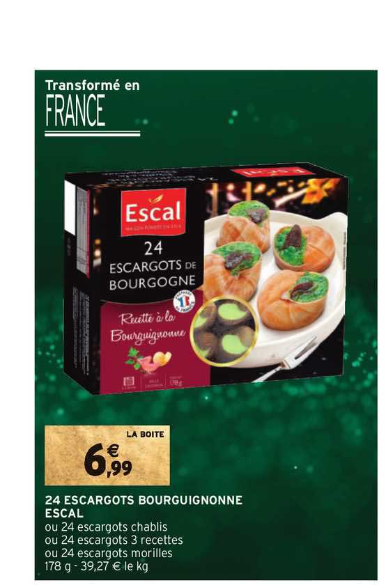 24 escargots bourguignonne escal