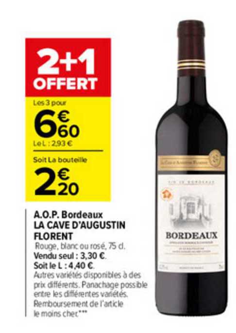 a.o.p. bordeaux la cave d'augustin florent