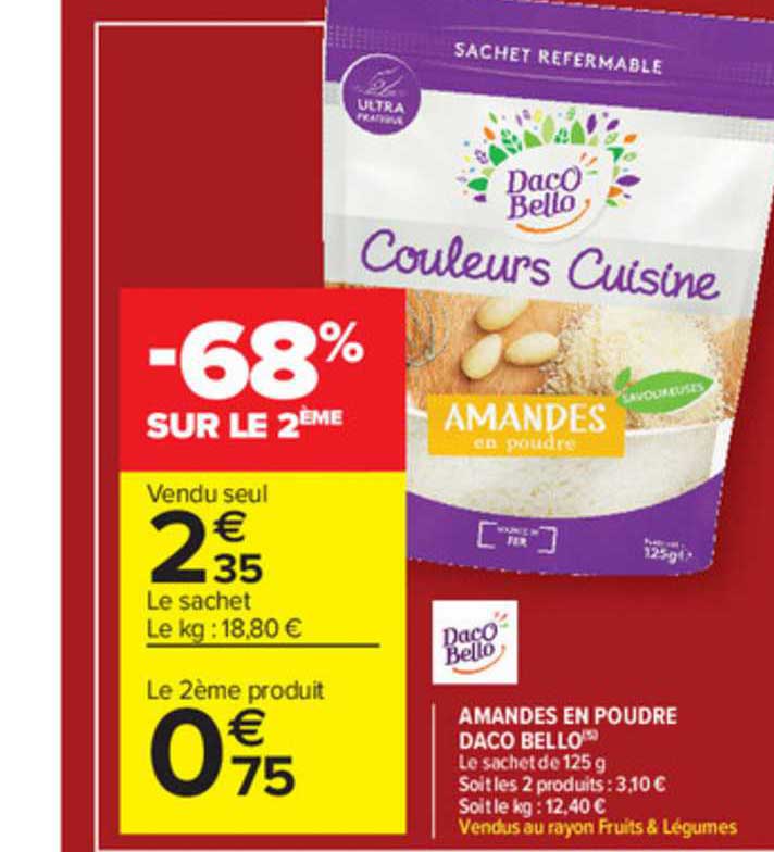 amandes en poudre daco bello