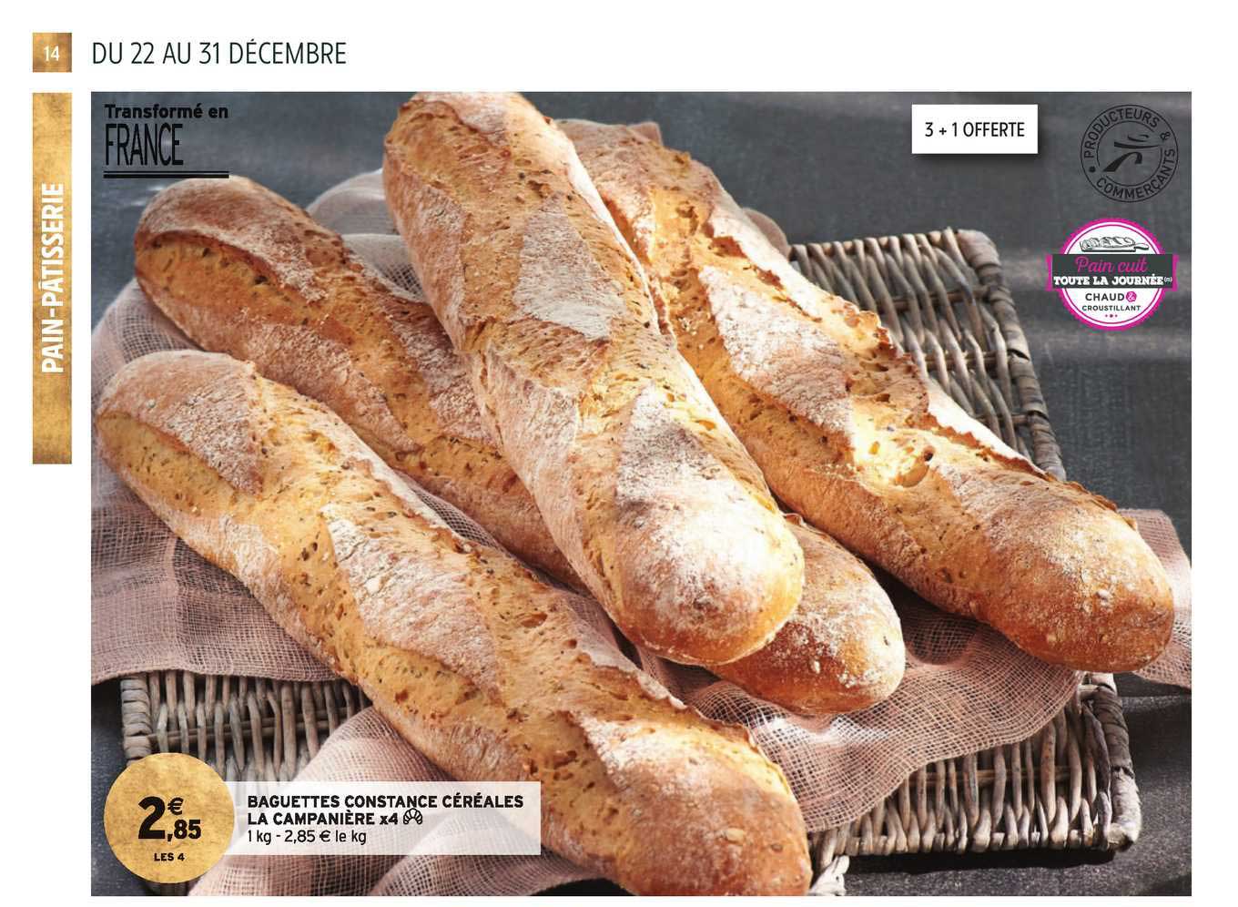 baguettes constance céréales la campanière x4