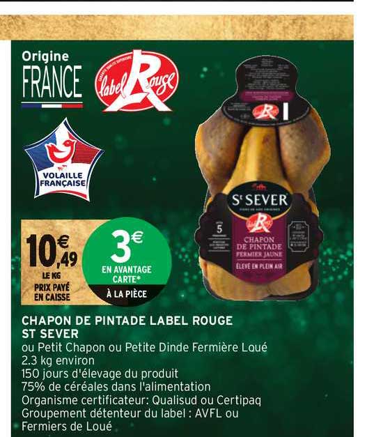 chapon de pintade label rouge st sever