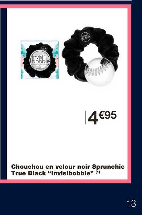 chouchou en velour noir sprunchie true black "invisibobble"