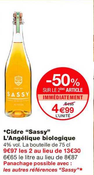 cidre "sassy" l'angélique biologique