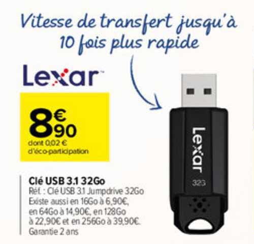 clé usb 3.1 32go lexar