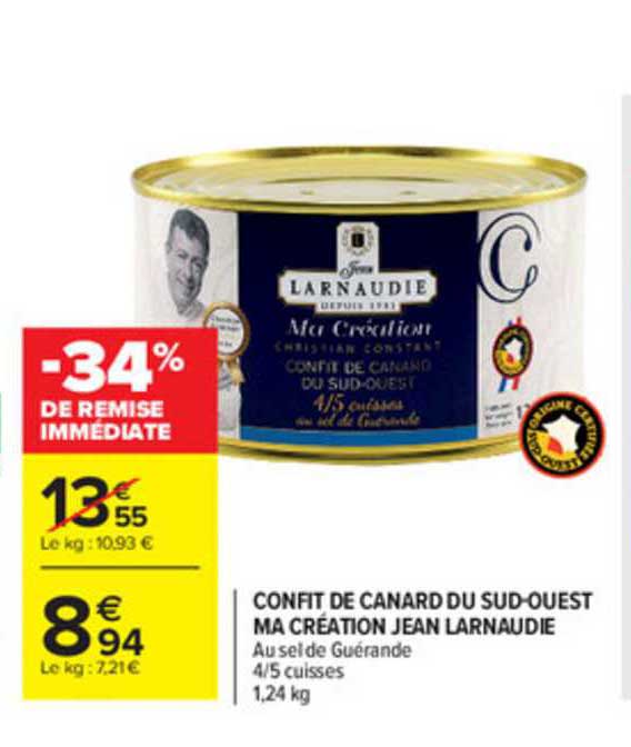 Confit De Canard Du Sud-ouest Ma Création Jean Larnaudie