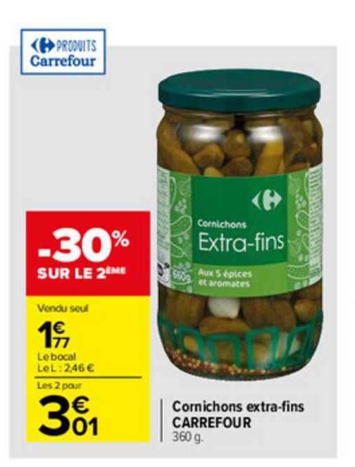 cornichons extra-fins carrefour