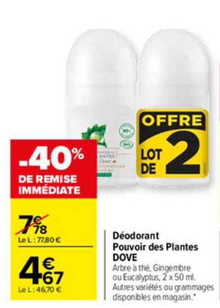 déodorant pouvoir des plantes dove