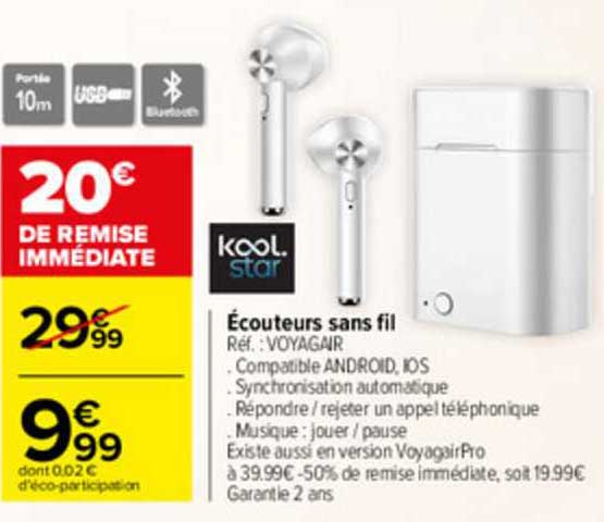 écouteurs sans fil kool star