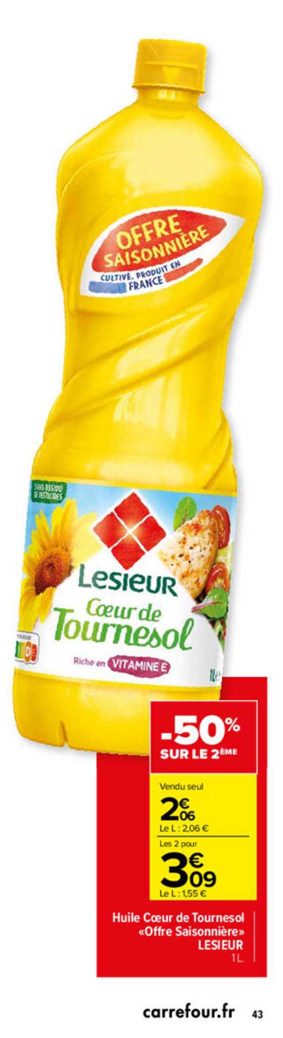 huile cœur de tournesol «offre saisonnière» lesieur