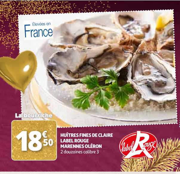 huîtres fines de claire label rouge marennes oléro