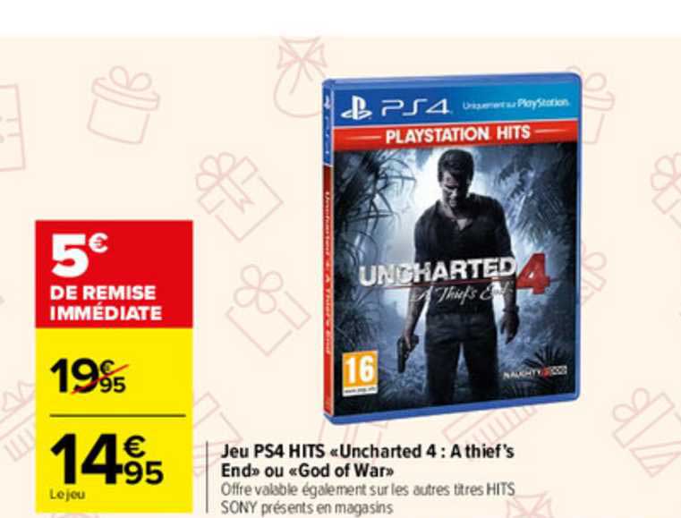 jeu ps4 hits «uncharted 4 : a thief's end» ou «god of war»