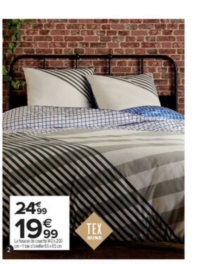 la housse de couette 140 x 200 cm + 1 taie d'oreiller 65 x 65 cm tex home