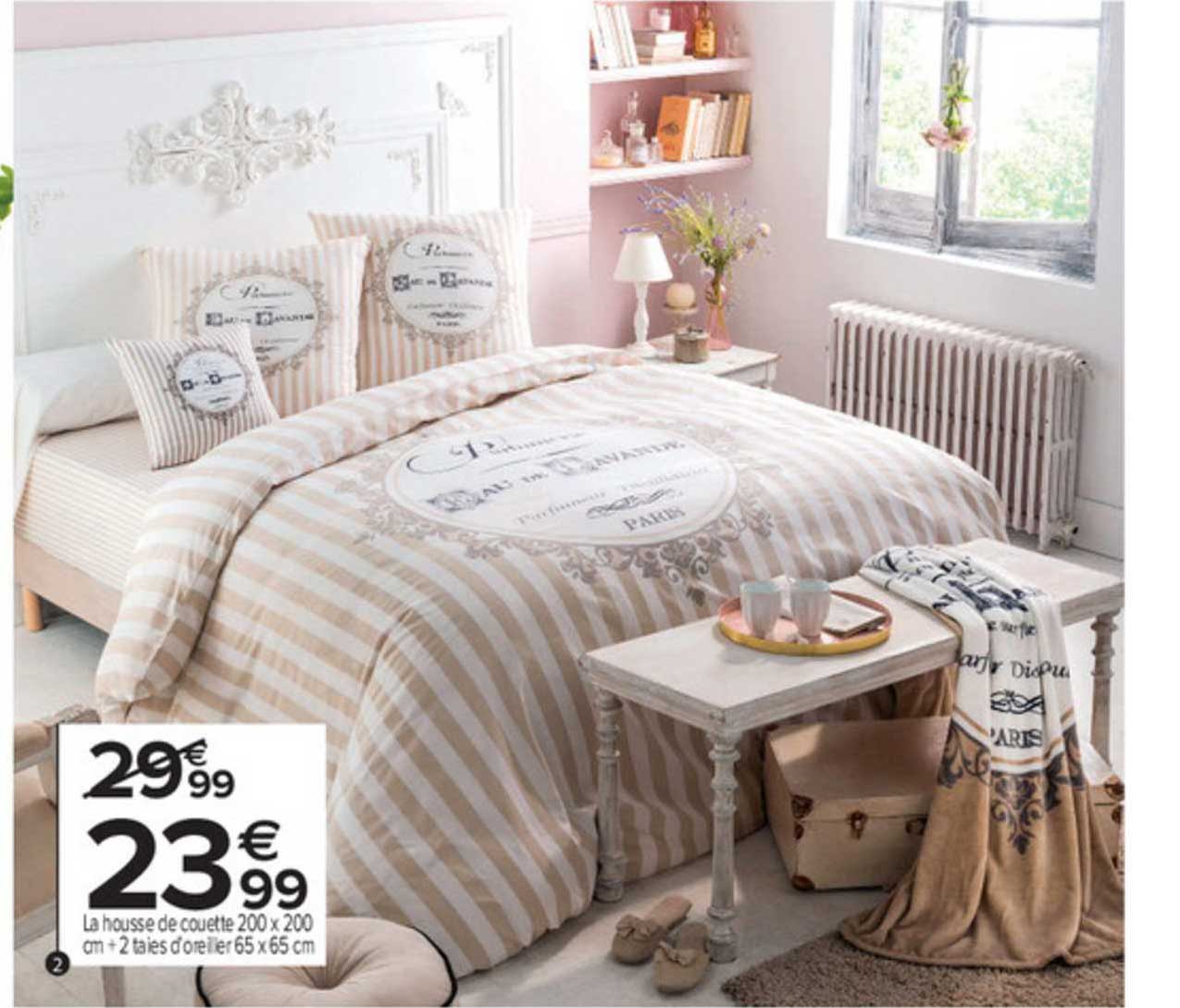 la housse de couette 200 x 200 cm + 2 taies d'oreiller 65 x 65 cm