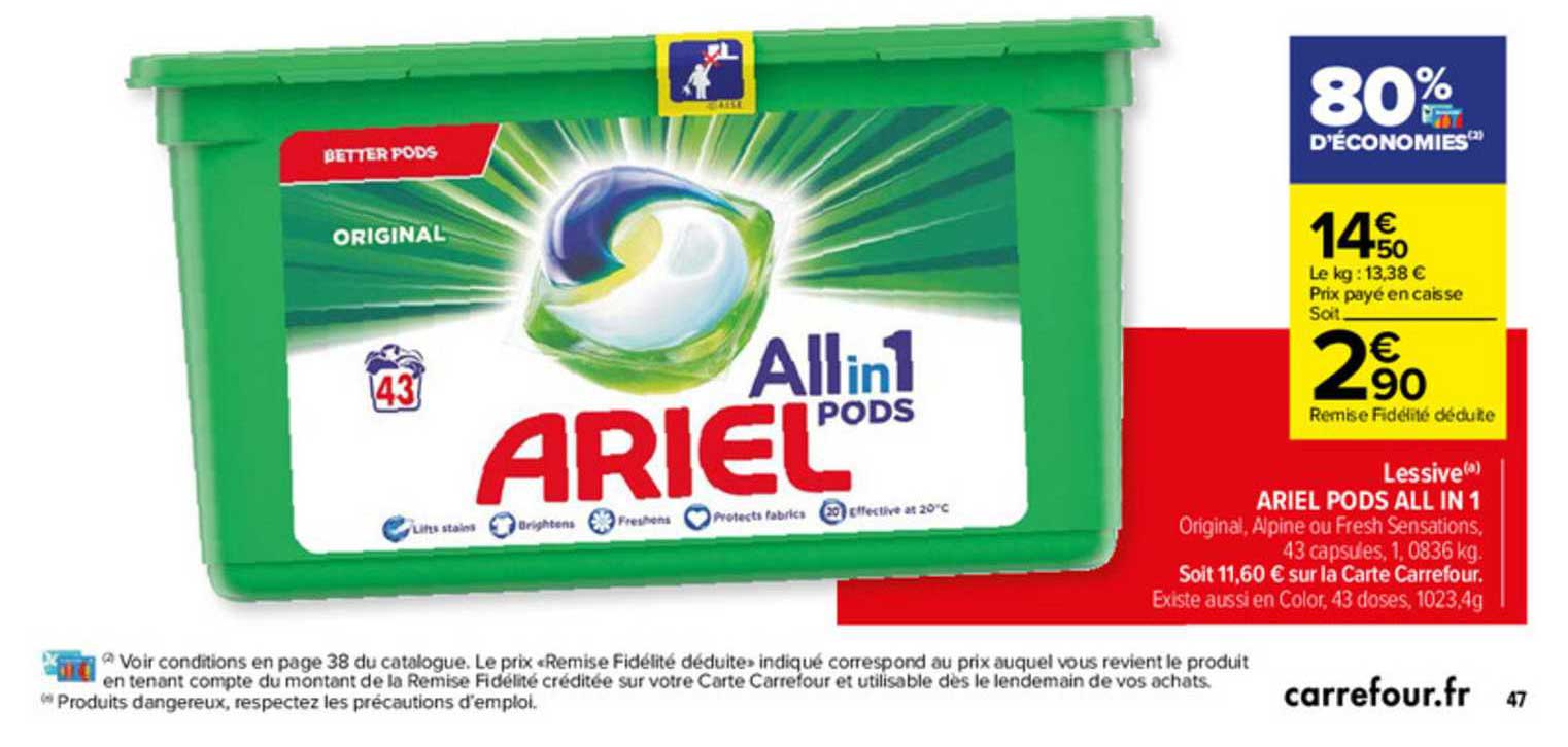 lessive ariel pods all in 1