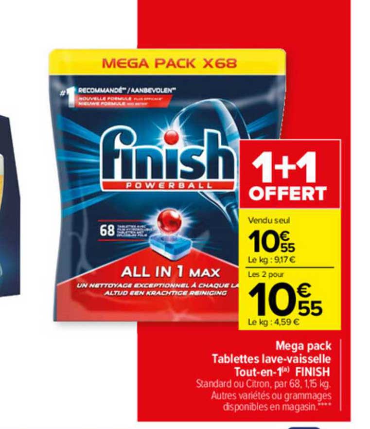 mega pack tablettes lave-vaisselle tout-en-1 finish