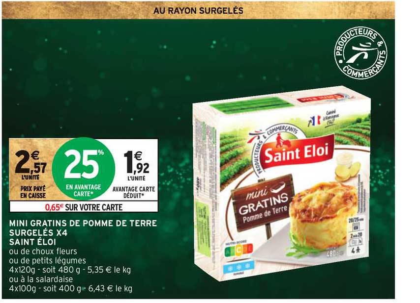 Mini Gratins De Pomme De Terre Surgelés X4 Saint éloi