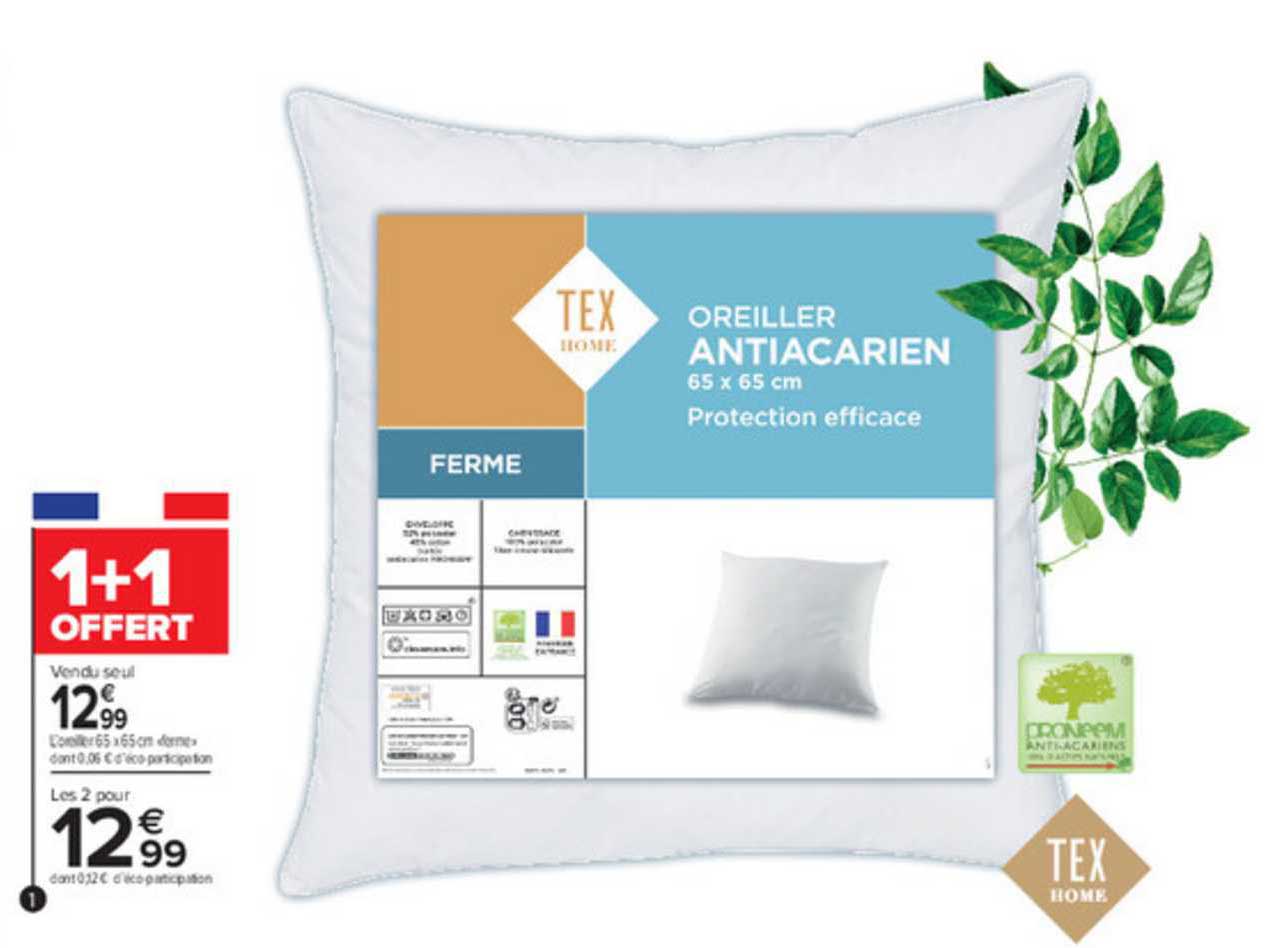 Oreiller Antiacarien 65 X 65 Cm