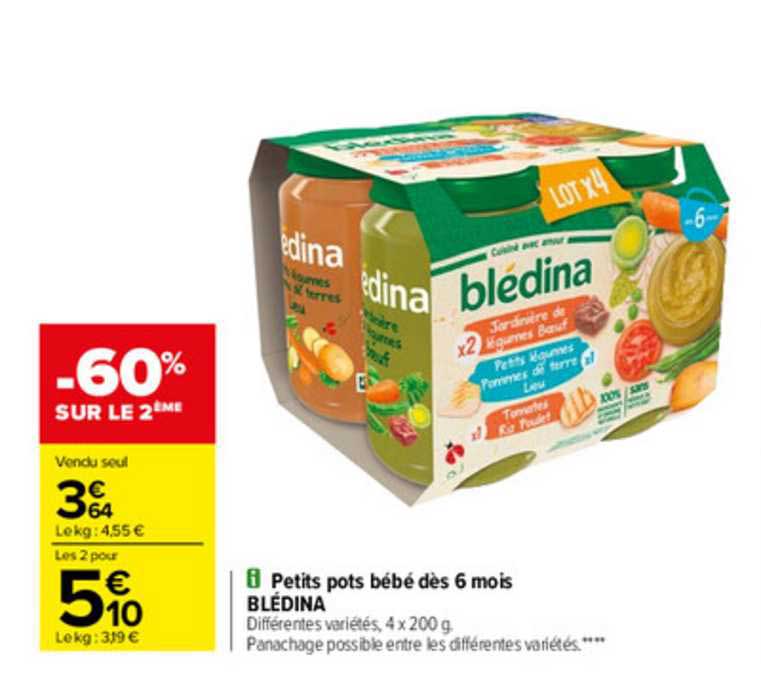 Petits Pots Bébé Dès 6 Mois Blédina