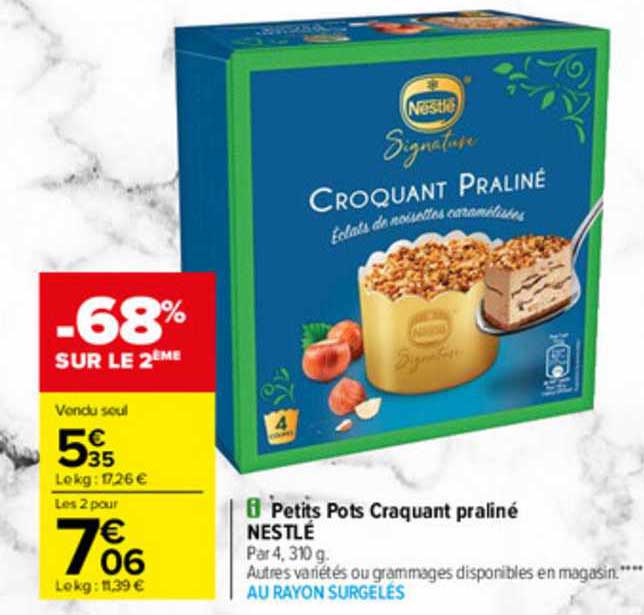 petits pots craquant praliné nestlé