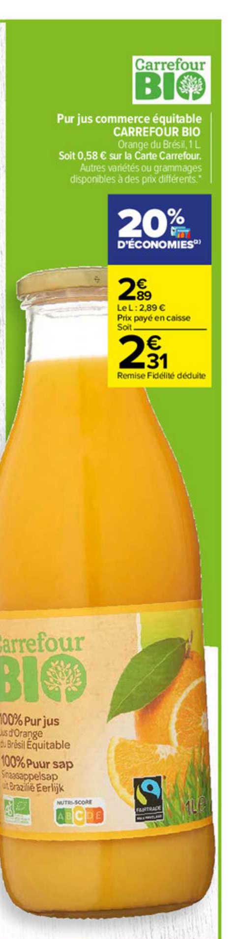 pur jus commerce équitable carrefour bio