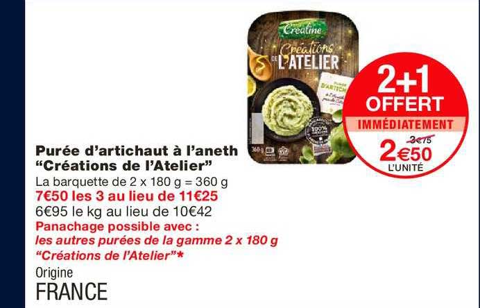 purée d'artichaut à l'aneth "créations de l'atelier" créaline