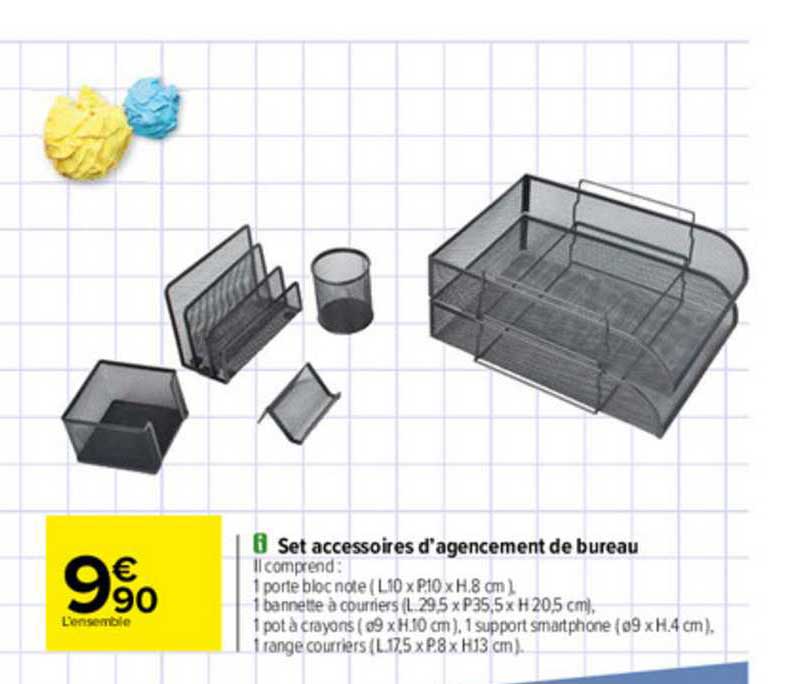 set accessoires d'agencement de bureau