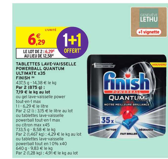 tablettes lave-vaisselle powerball quantum ultima x35 finish