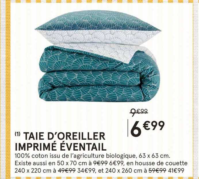 taie d'oreiller imprimé éventail