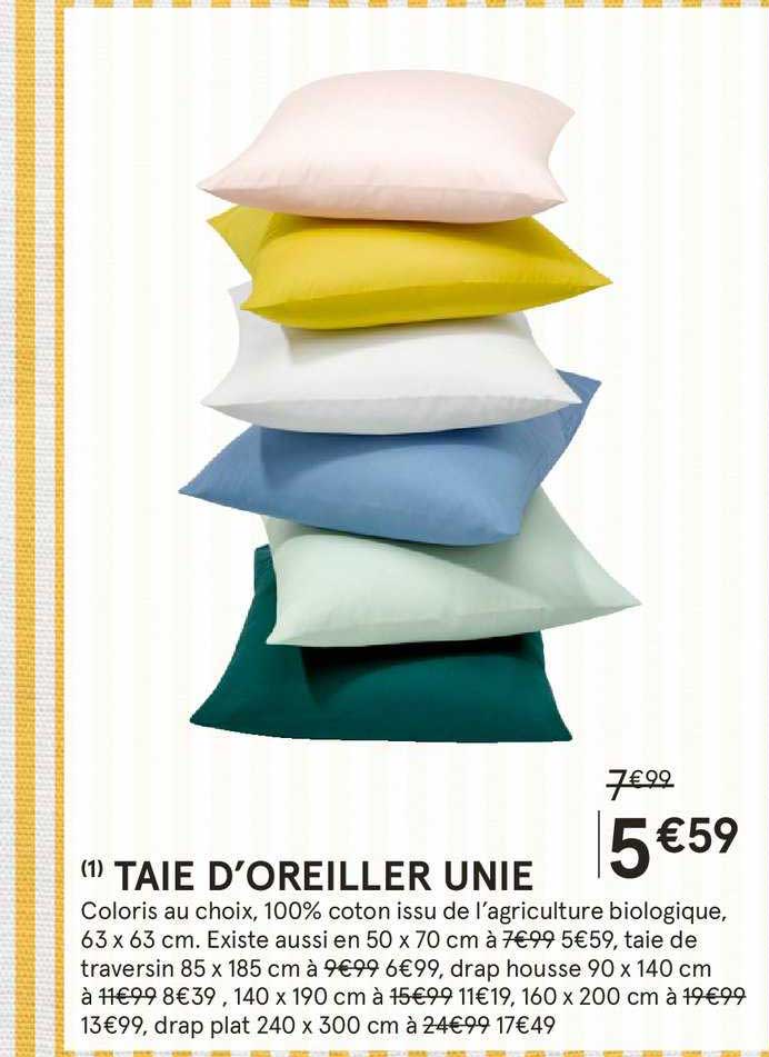 taie d'oreiller unie