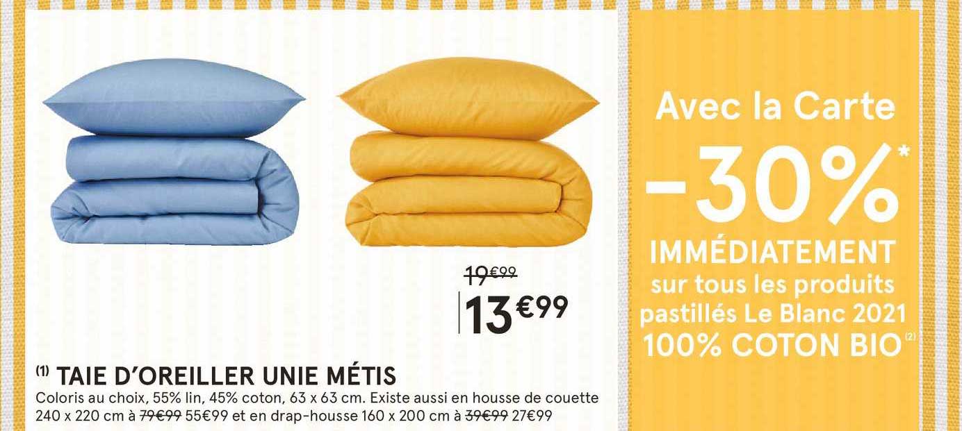 taie d'oreiller unie métis