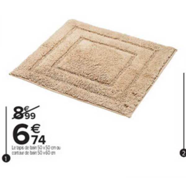 Tapis De Bain 50 X 50 Cm Ou Contour De Bain 50 X 60 Cm