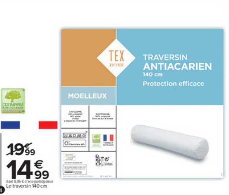 Traversin Antiacarien 140 Cm Tex Home