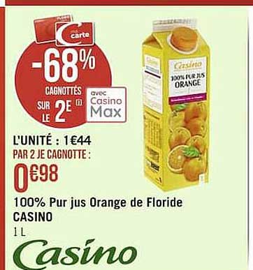 100% pur jus orange de floride casino