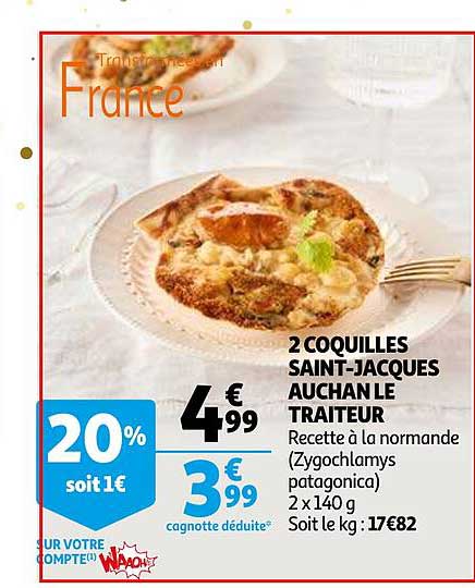 2 coquilles saint-jacques auchan le traiteur