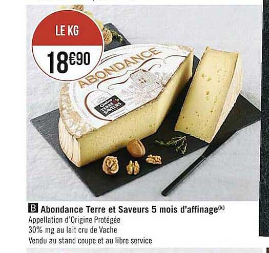 abondance terre et saveurs 5 mois d'affinage
