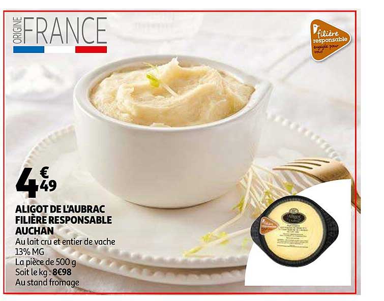aligot de l'aubrac filière responsable auchan