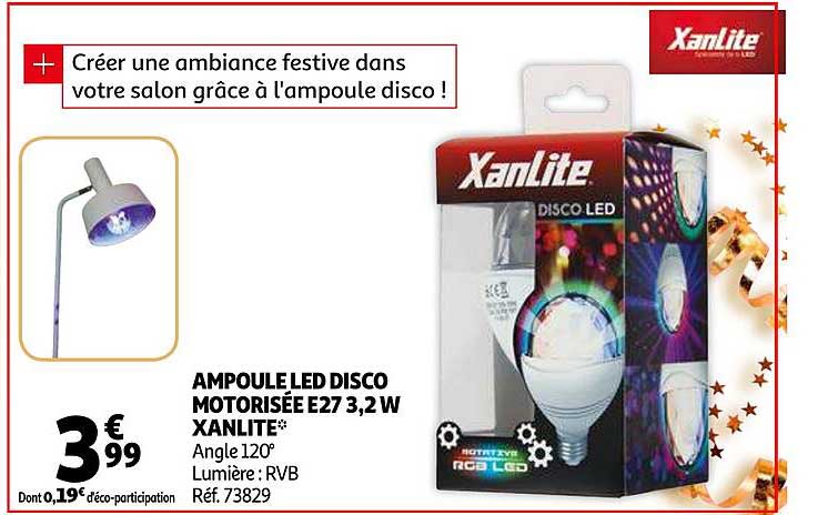 ampoule led disco motorisée e27 3,2w xanlite
