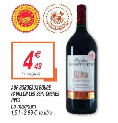 aop bordeaux rouge pavillon les sept chenes hve3 le magnum