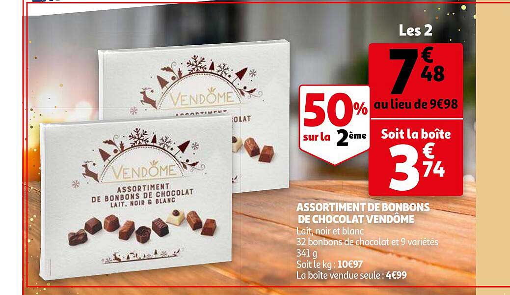 assortiment de bonbons de chocolat vendôme