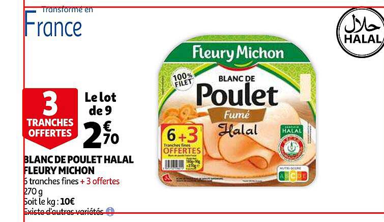 blanc de poulet halal fleury michon